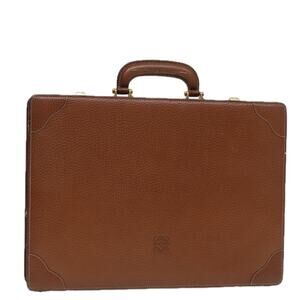 LOEWE Anagram Attache Case Trunk Leather Brown Gold
